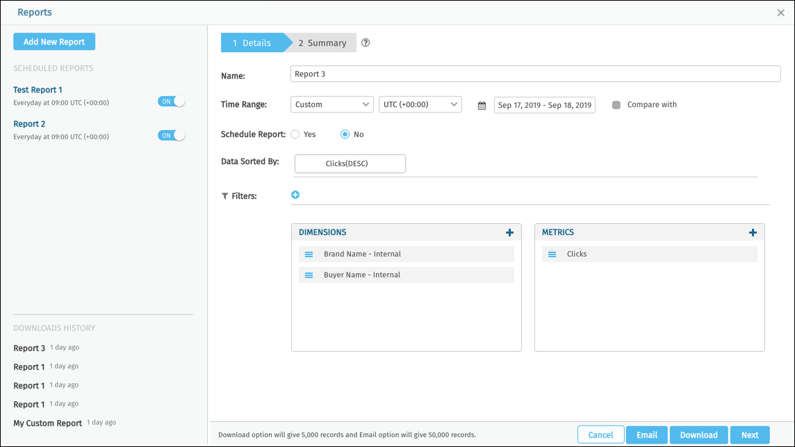 Scheduling Reports | OpenX Docs